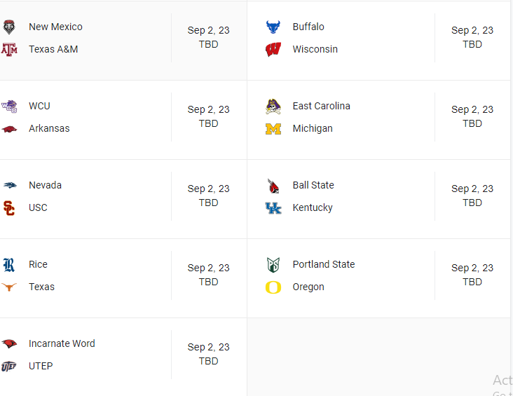 ACC 2023 FOOTBALL SCHEDULE