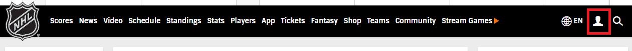 Account Icon on NHL