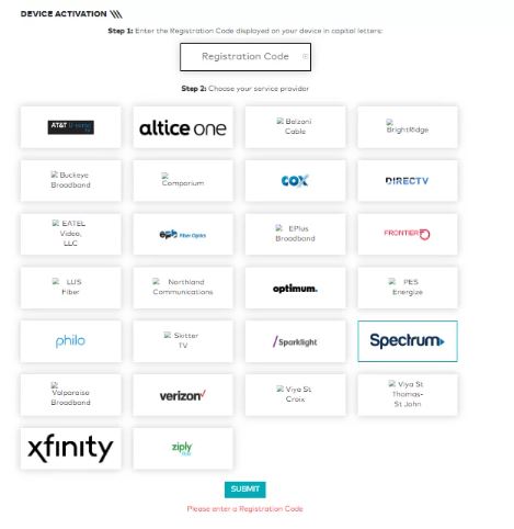 Choose TV Provider on TV One