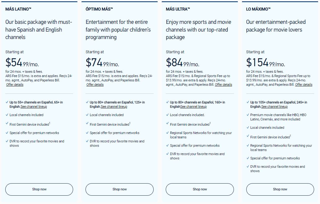 DIRECTV Spanish Packages