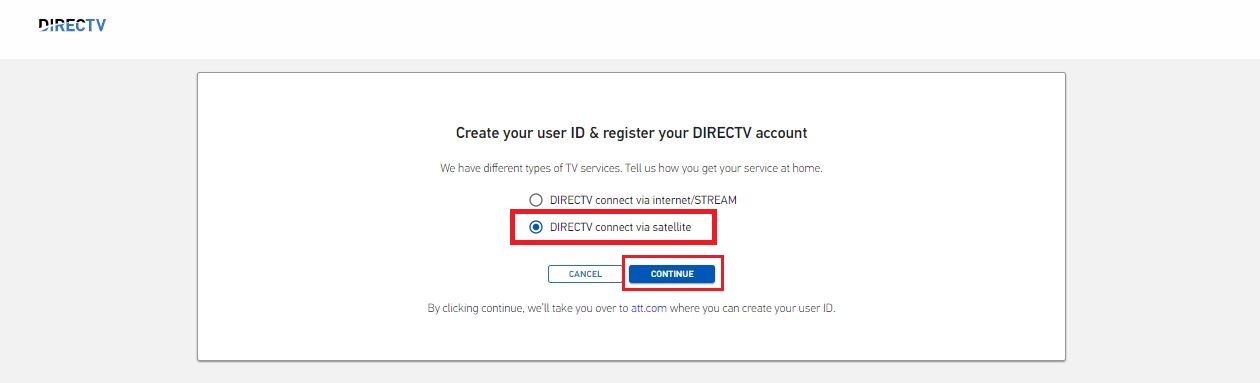 DirecTV Connect via Satellite