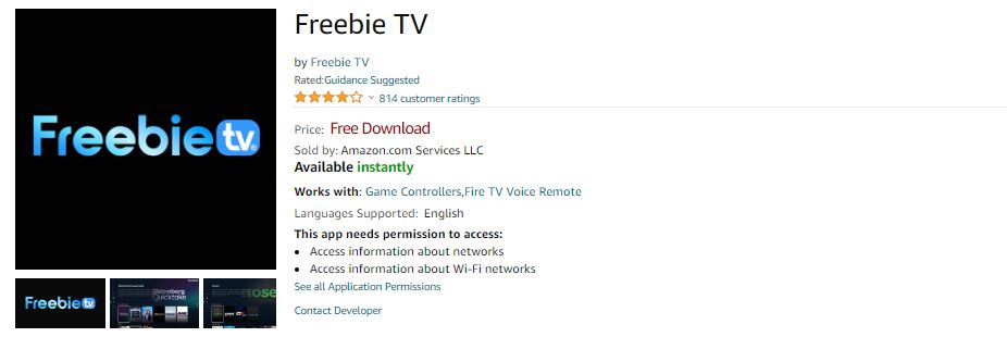 Freebie TV on Amazon App Store