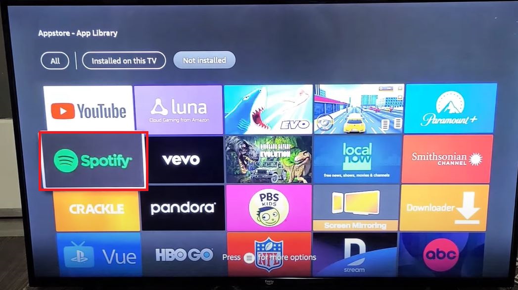 Select Spotify on Firestick