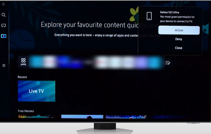 Select the Allow option