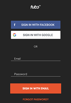 Sign In with Fubo TV