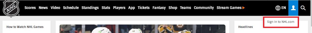 Sign In with NHL Network