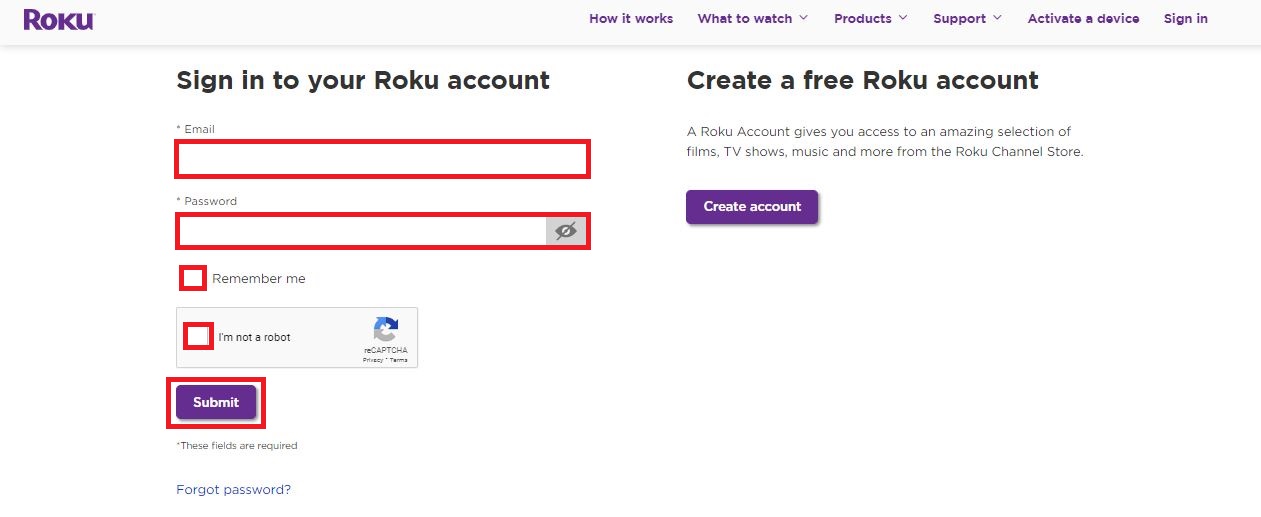 Sign In with Roku Account