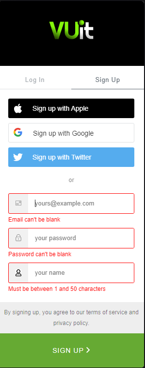 Sign up VUit on Firestick