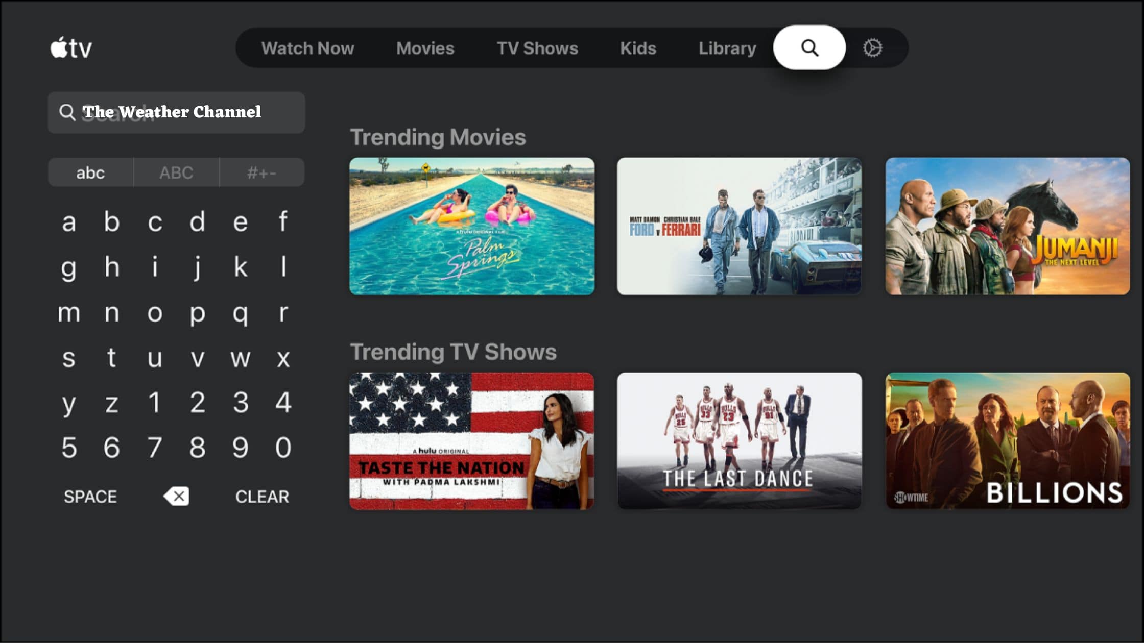 The Weather Channel on Search bar