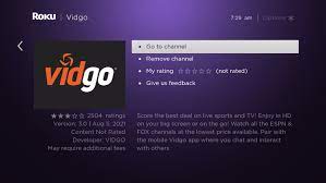 Vidgo on Roku 