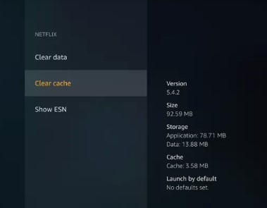 Clear Cache option on Firestick