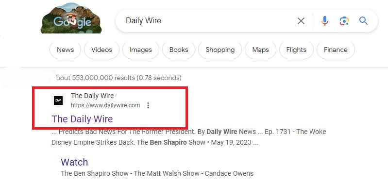 Daily Wire Official Website on Browser
