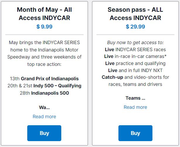 INDYCAR LIVE Special Offers