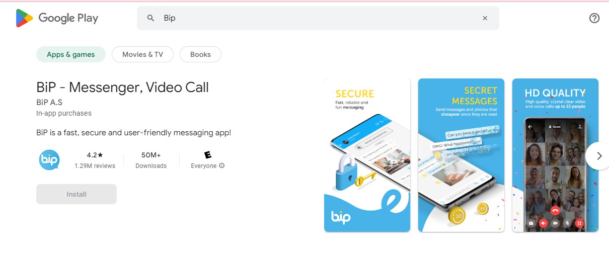 bip on google play store