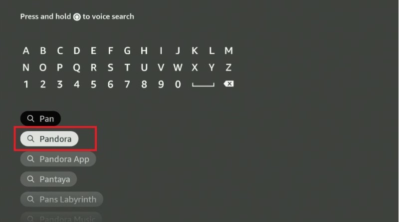 pandora on Firestick