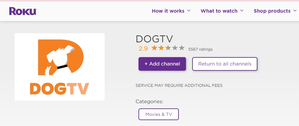 Dog TV Add Channel option