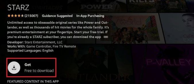 Download option on Firestick