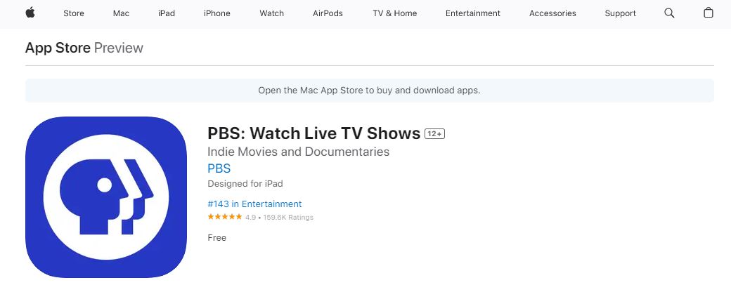 PBS Apple App Store