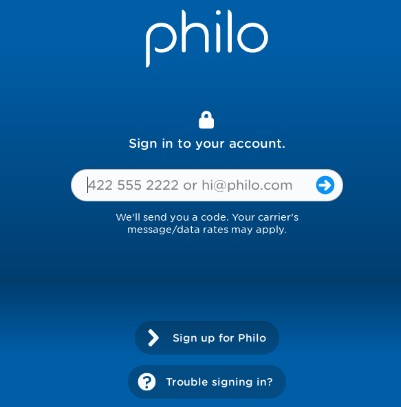 Philo TV sign in