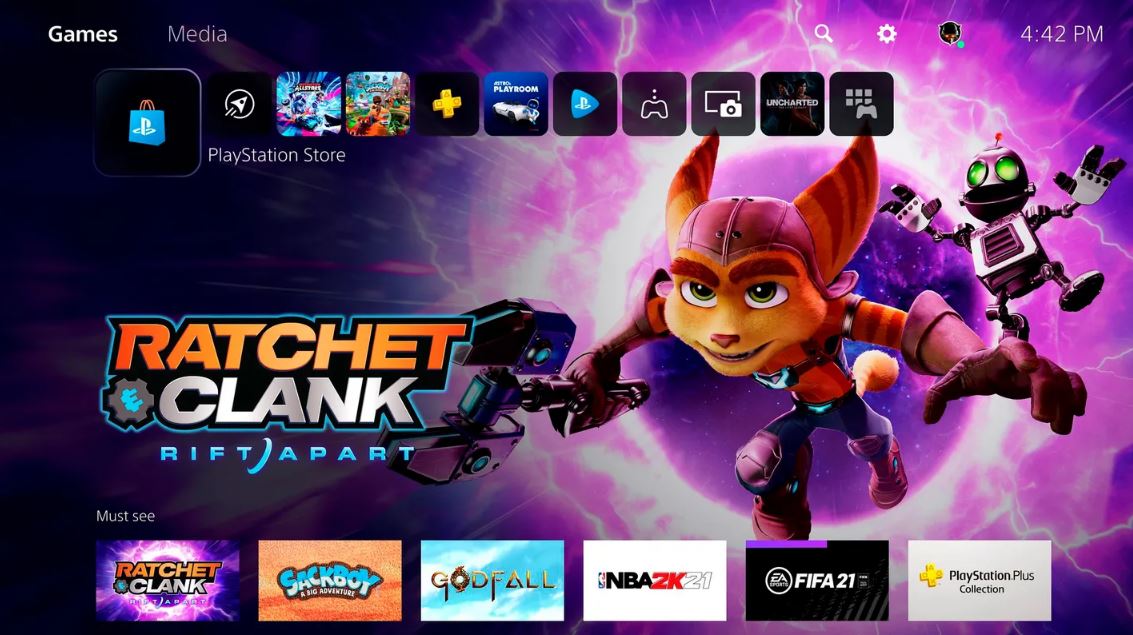 Playstation5 Home page