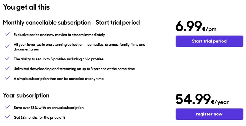 SkyShowtime Subscription Plans