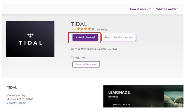 Tidal add channel option