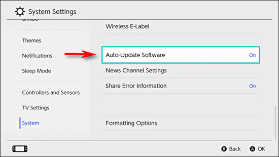 Turn off Auto updates Switch 