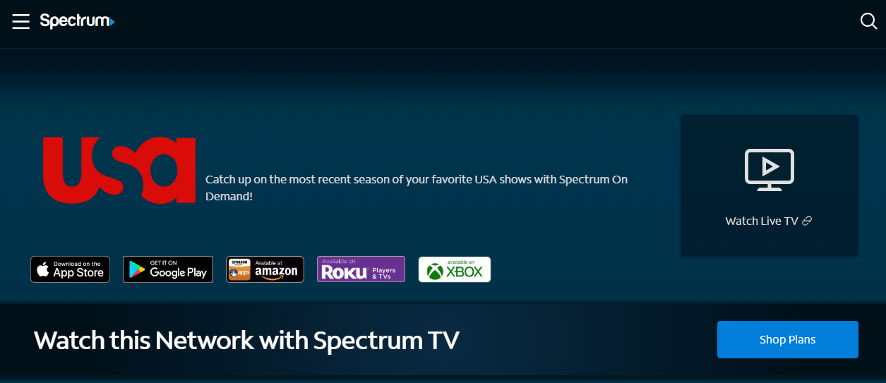 USA on Spectrum TV