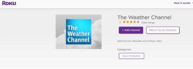 Weather app on roku