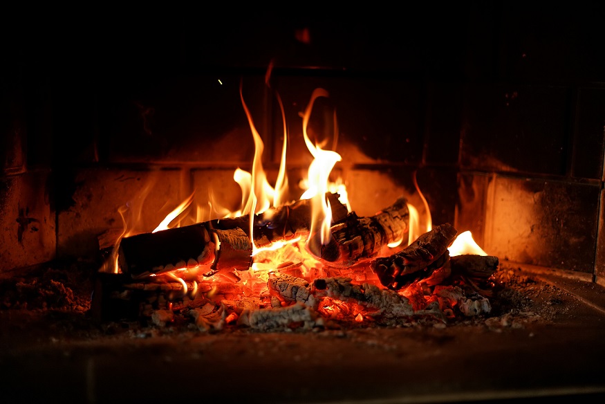 Yule Log fire place