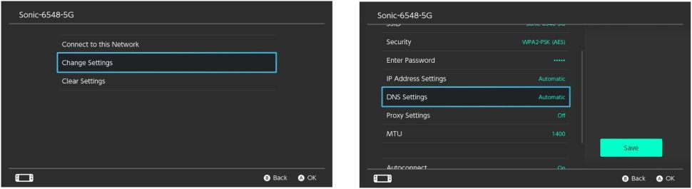 Change DNS on Switch 