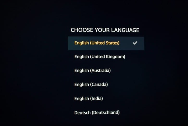 choose language on Firestick