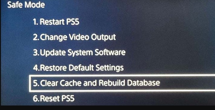 clear Cache on Ps5