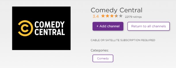 comedy central add channel option
