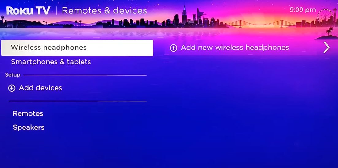 Wireless Headphones on Roku 