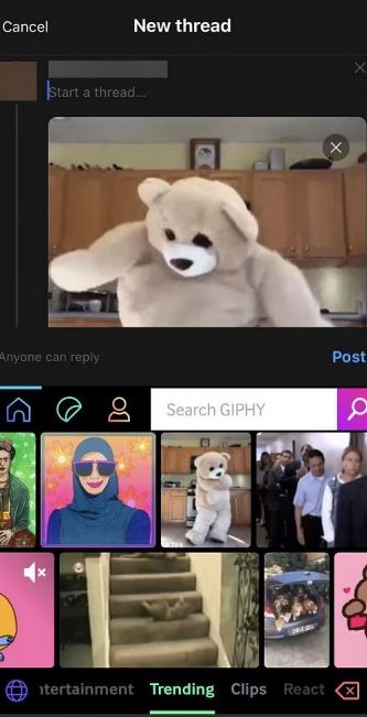 Add GIF on Threads app
