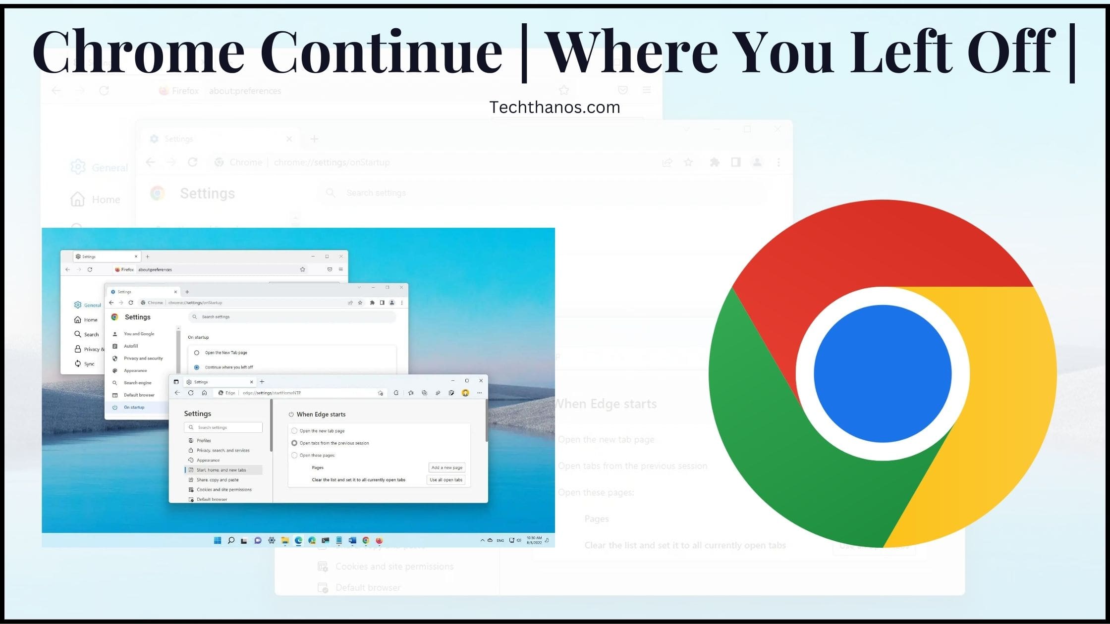 Chrome Continue Where You Left Off?