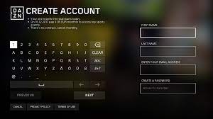 DAZN Sign up on Xbox