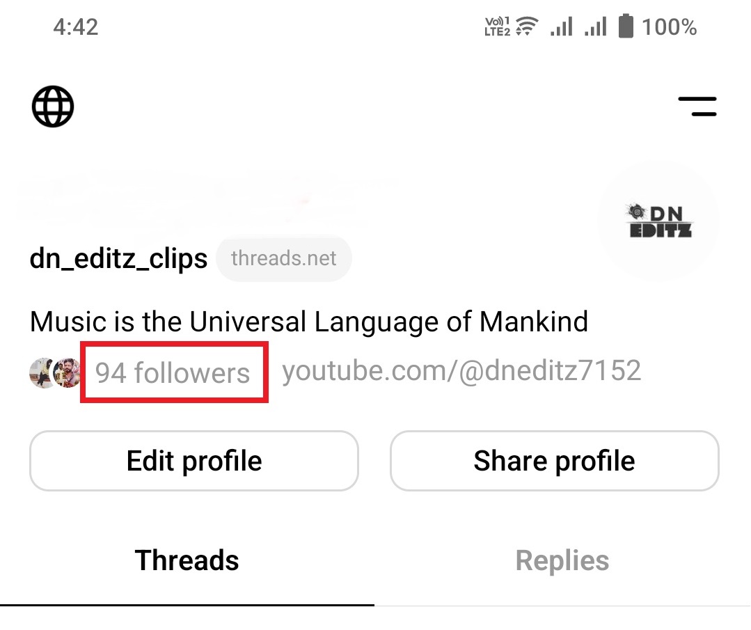 Followers option on Threads