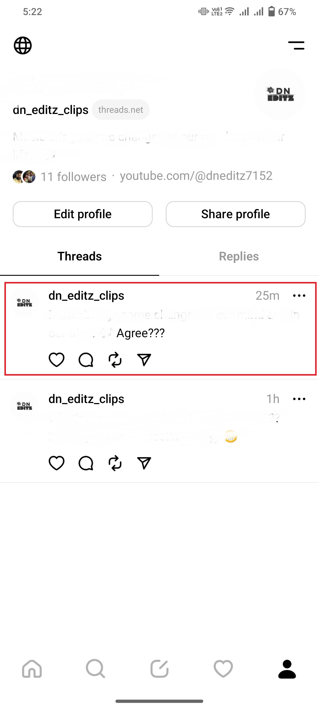 Select Thread on Instagram Threads