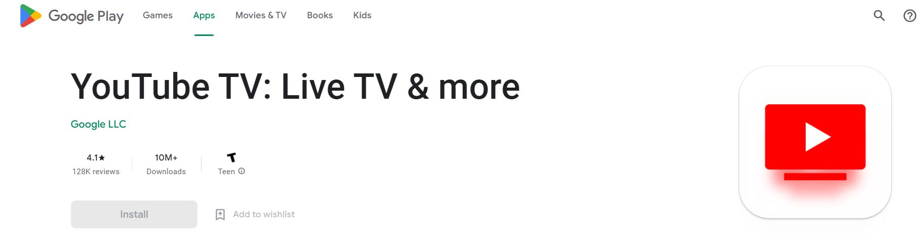 YouTube TV on Google Play Store