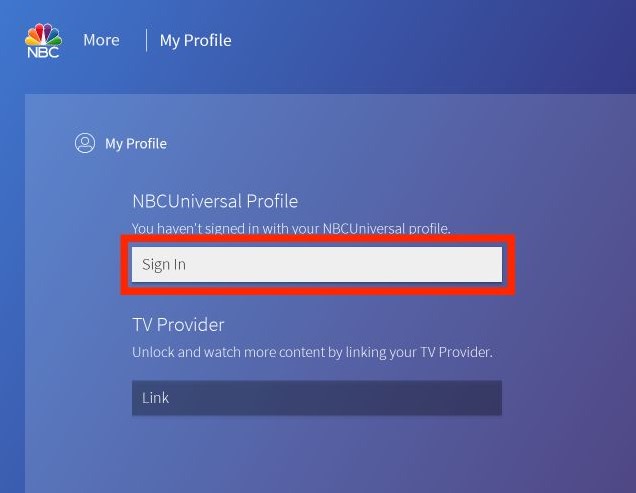 profile section on NBC