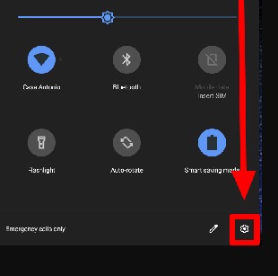 setting option on smartphone
