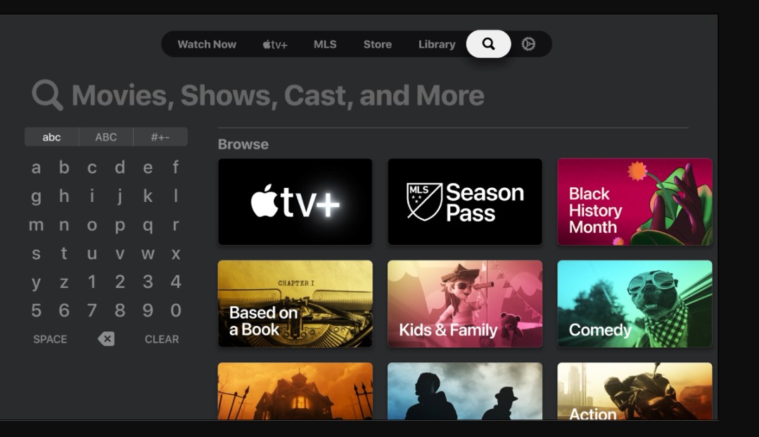 Apple TV app Store search option