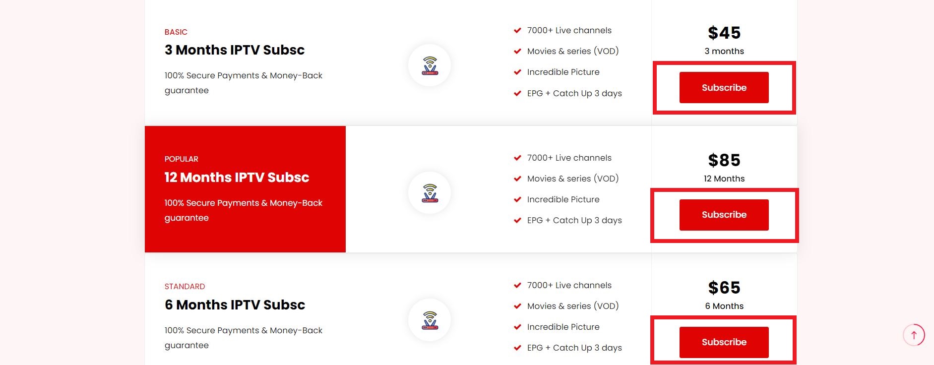 Choose Subscription on Falcon IPTV