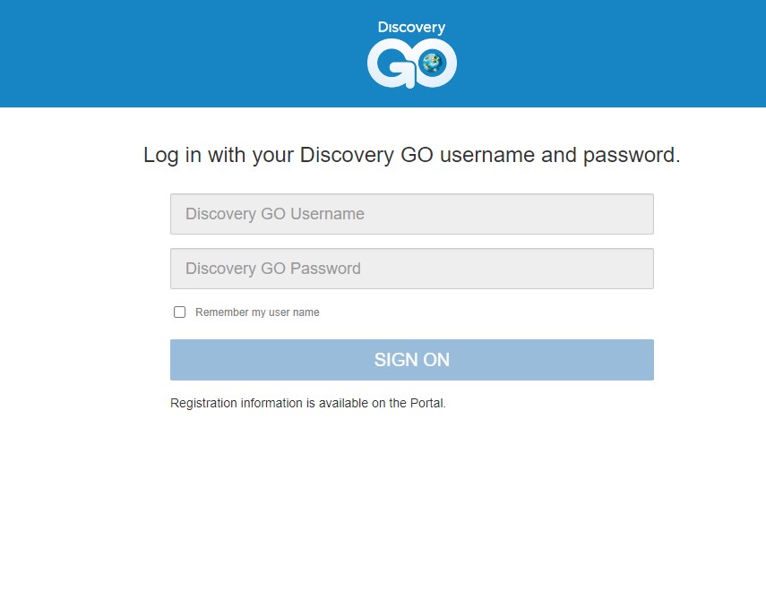 Discovery Go sign in