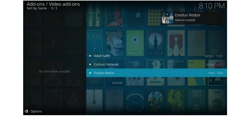 Exodus Redux on Kodi