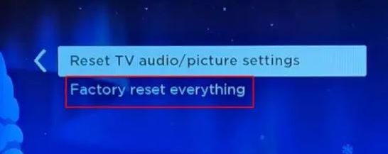 Factory reset on roku