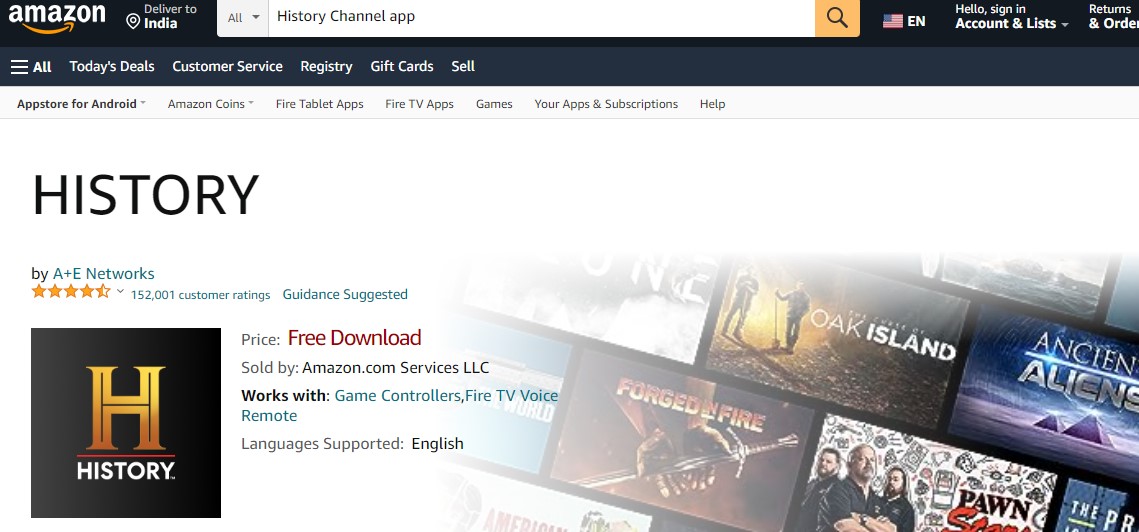 History on Firestick