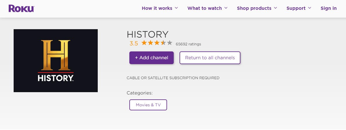 History on Roku
